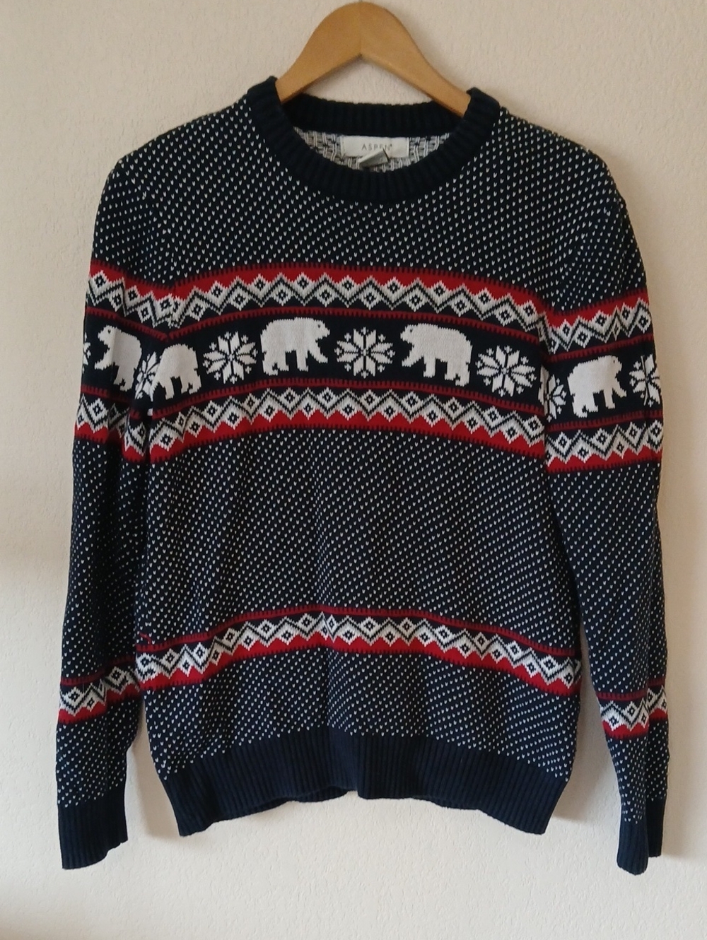 Aspen Men's Fair Isle Polar Bear Winter Sweater